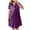 Purple, variant on TAGOLD Womens Evening Dress,Summer Dress for Womens,New Women's Solid Color Simulated Silk Shirt Nightwear Loose And Sexy V-neck Short Sleeve Pajamas Home Clothing