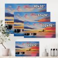 thumbnail image 4 of Designart ' Crane Birds Flying During Colorful Sunset ' Nautical & Coastal Canvas Wall Art Print, 4 of 4
