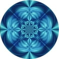 thumbnail image 1 of Ahgly Company Machine Washable Indoor Round Transitional Blueberry Blue Area Rugs, 4' Round, 1 of 7