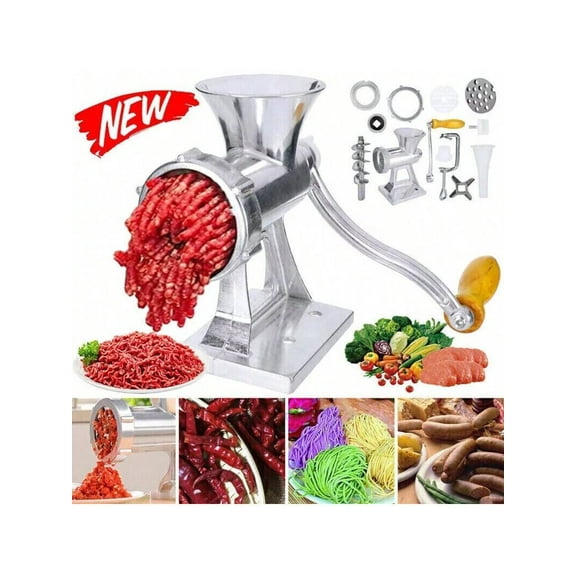 Manual Meat Grinder and Heavy Duty Sausage Stuffer Machine, Hand Crank Meat Mincer with Tabletop Clamp, Professional Food Grinder & Sauce Maker for Kitchen, Beef & Venison