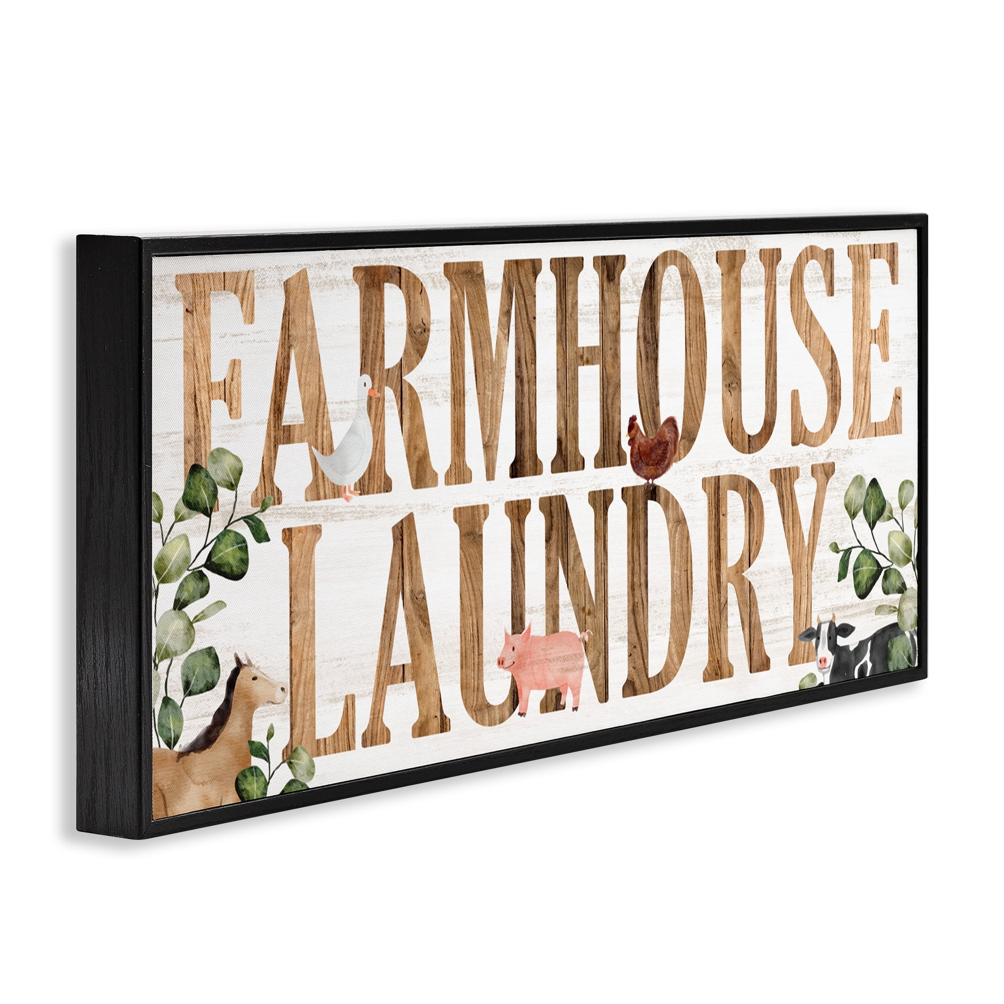 Rustic Farmhouse Laundry Black Framed Giclee Art, design by Kim Allen