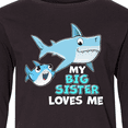 thumbnail image 4 of Inktastic My Big Sister Loves Me with Cute Sharks Long Sleeve Youth T-Shirt, 4 of 5