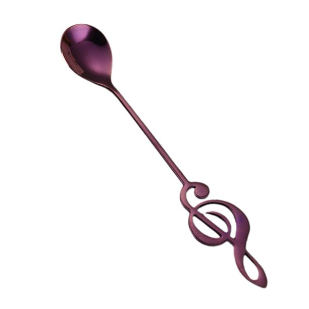 SGACAI Cuchara de café de acero inoxidable con notas musicales, cuchara para revolver, cuchara para helado, cuchara de regalo