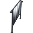 thumbnail image 4 of Handrails for Outdoor Steps, Fit 3 or 4 Steps Outdoor Stair Railing, Picket#3 Wrought Iron Handrail, Flexible Porch Railing, Black Transitional Handrails for Concrete Steps or Wooden Stairs, 4 of 9