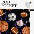 thumbnail image 5 of Boys Sports Ball Bedroom Blackout Curtains Football Soccer Basketball Colorful Neon Lights Thermal Insulating Window Curtain Panels for Bedroom with Rod Pocket W84 x L84 Inch, 5 of 5