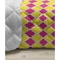thumbnail image 3 of Vintage Down Alternative Comforter, Abstract Flowers Motifs with Geometric Shapes Monochrome Illustration, Microfiber Quilt for All Season, 5 Sizes, Lime Green and White, by Ambesonne, 3 of 3