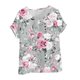 thumbnail image 4 of Camisetas de Manga Corta para las Mujeres Casual Cuello Redondo Cómodo de Lino Camiseta Botón Blusa Top Verano Manga Corta para las Mujeres, 4 of 9
