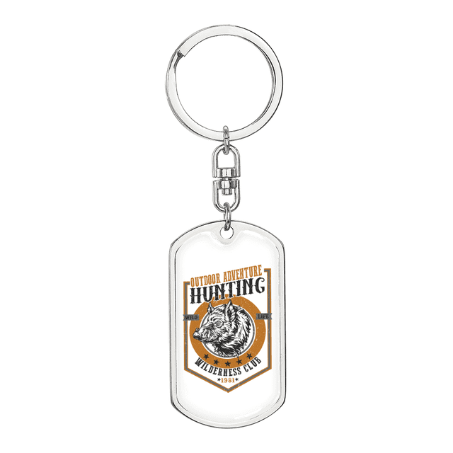 Wild Life Stainless Steel or 18k Gold Premium Swivel Dog Tag Keychain