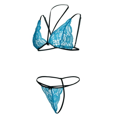 

EUHDSSDE Follure New Women s Lace Hollow Openwork Sexy Perspective Two-piece Set