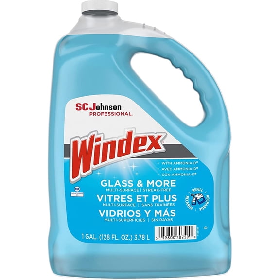 Windex Glass & Multi-Surface Cleaner (696503), 128 ounce, pack of 4