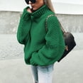 thumbnail image 3 of Powerdelux Women's Turtleneck Sweater Oversized Long Batwing Sleeve Chunky Knit Pullover Tops, 3 of 4
