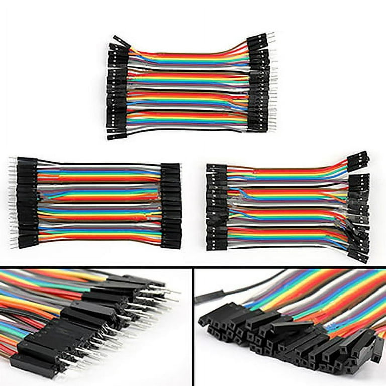 Grofry 40Pcs/Row 10cm M-F Dupont Wires Jumper Cables for Arduino  Breadboard,Male-female,Dupont Wire 