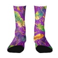 thumbnail image 2 of Women‘s Carnival Print Socks, Breathable Crew Socks with Colorful Festival Patterns, for Mardi Gras, Parties, Cosplay & Fun Outfits J 1pcs, 2 of 6