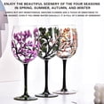thumbnail image 3 of Tepsmf Hand Painted Wine Glass Colorful Four Seasons Trees Artisan Painted 12 oz Glass Novelty Gift for Birthdays Weddings Valentine's Day, 3 of 8