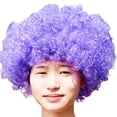 thumbnail image 4 of HNMKIU Halloween Heardband Afro Wig Carnival Party Dress Funny Wacky Fans Headband Purple,One Size, 4 of 4