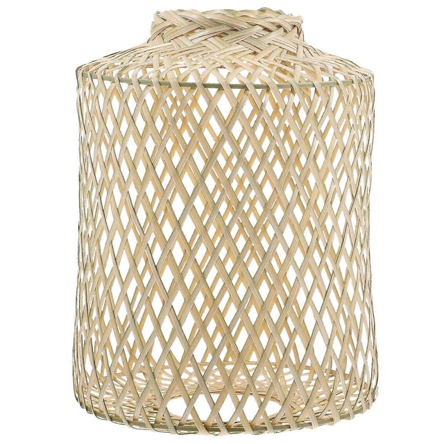 Bamboo Woven Lamp Shade for Pendant Use Beige Color and Sturdy 12.5 x 8 Inches