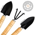 thumbnail image 4 of 3 Piece Mini Wooden Handheld Gardening Tool Set Spade Shovel Rake, 4 of 6