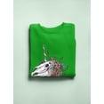 thumbnail image 3 of Unicorn Skull W Flowers. Sweatshirt Women -Smartprints Designs, Female 5X-Large, 3 of 4