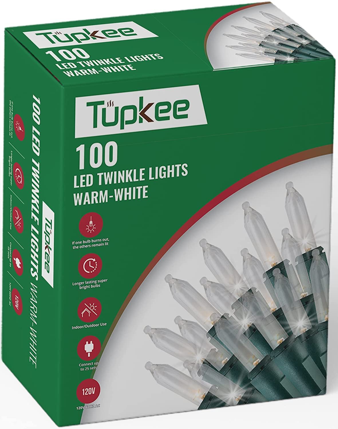 Christmas LED Random Twinkle Lights 100 LED Bulbs 16 of 100 Lights