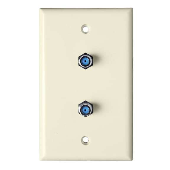 Skywalker Single Gang Wall Plate with (2) 3.0GHz F-81 Jacks (Almond)