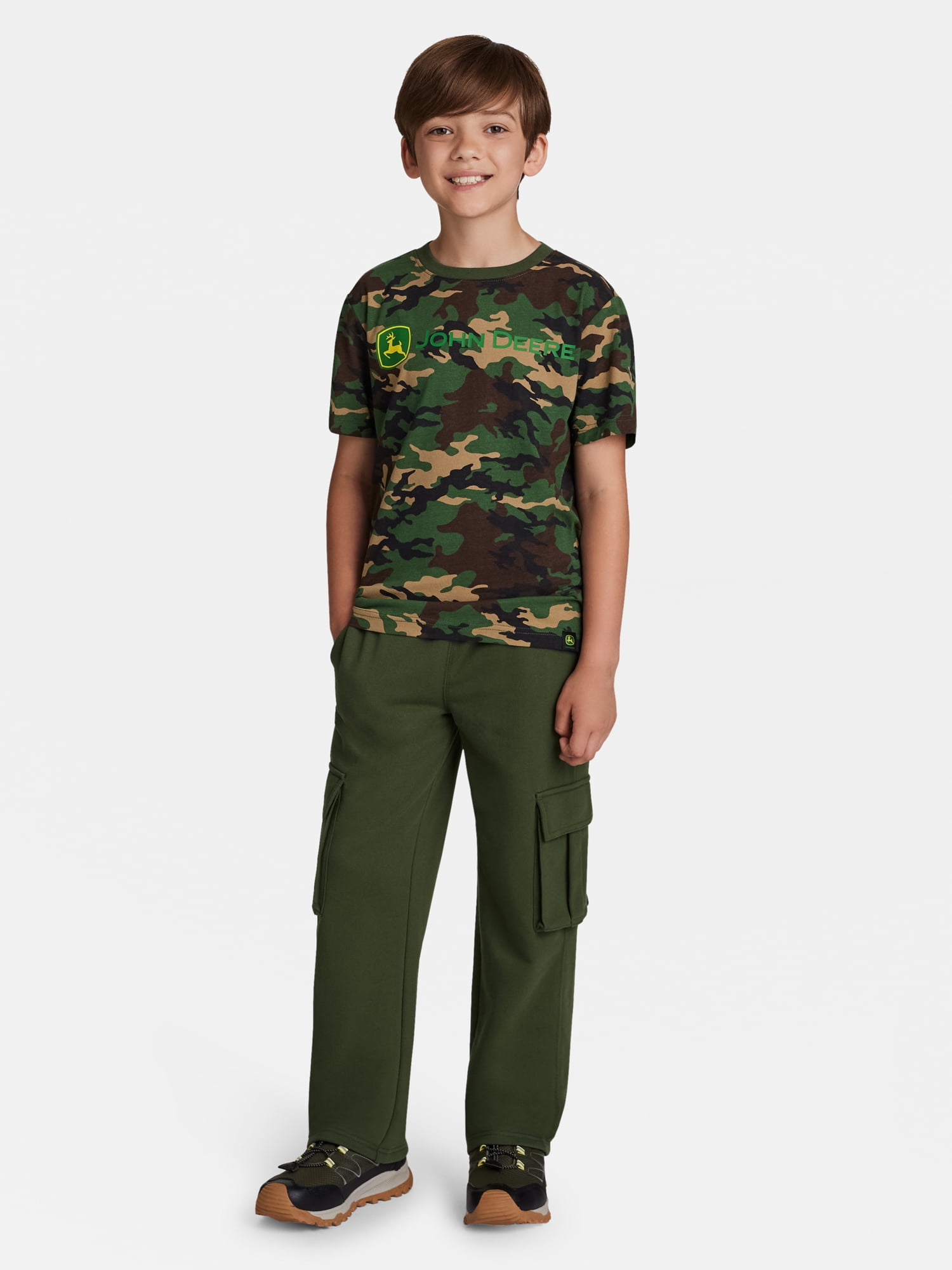 John Deere Boy's Short Sleeve Camo Graphic Crewneck T-Shirt, Sizes 4 - 18