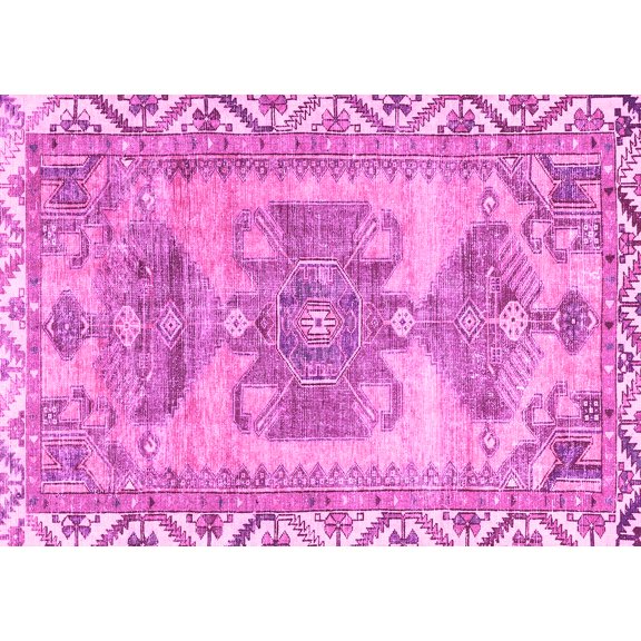 Ahgly Company Indoor Rectangle Persian Pink Traditional Area Rugs, 5' x 7'