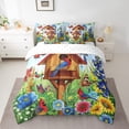 thumbnail image 2 of 7 Piece Cardinal Hummingbird Bed In A Bag King Garden Floral Comforter Set Rustic Butterfly Botanical Flower Bedding Set Country Farmhouse Bedding Comforter Sets Nature Home Decor, 2 of 5