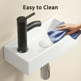 thumbnail image 5 of Wall Mounted Bathroom Sink,Small Cloakroom Basin Sink,Rectangle Ceramic Wash Basin,Left,White, 5 of 7