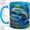 Blue, variant on Dolphin Ocean Accent Mug, 11oz Ceramic Coffee Cup for Marine Life Fans