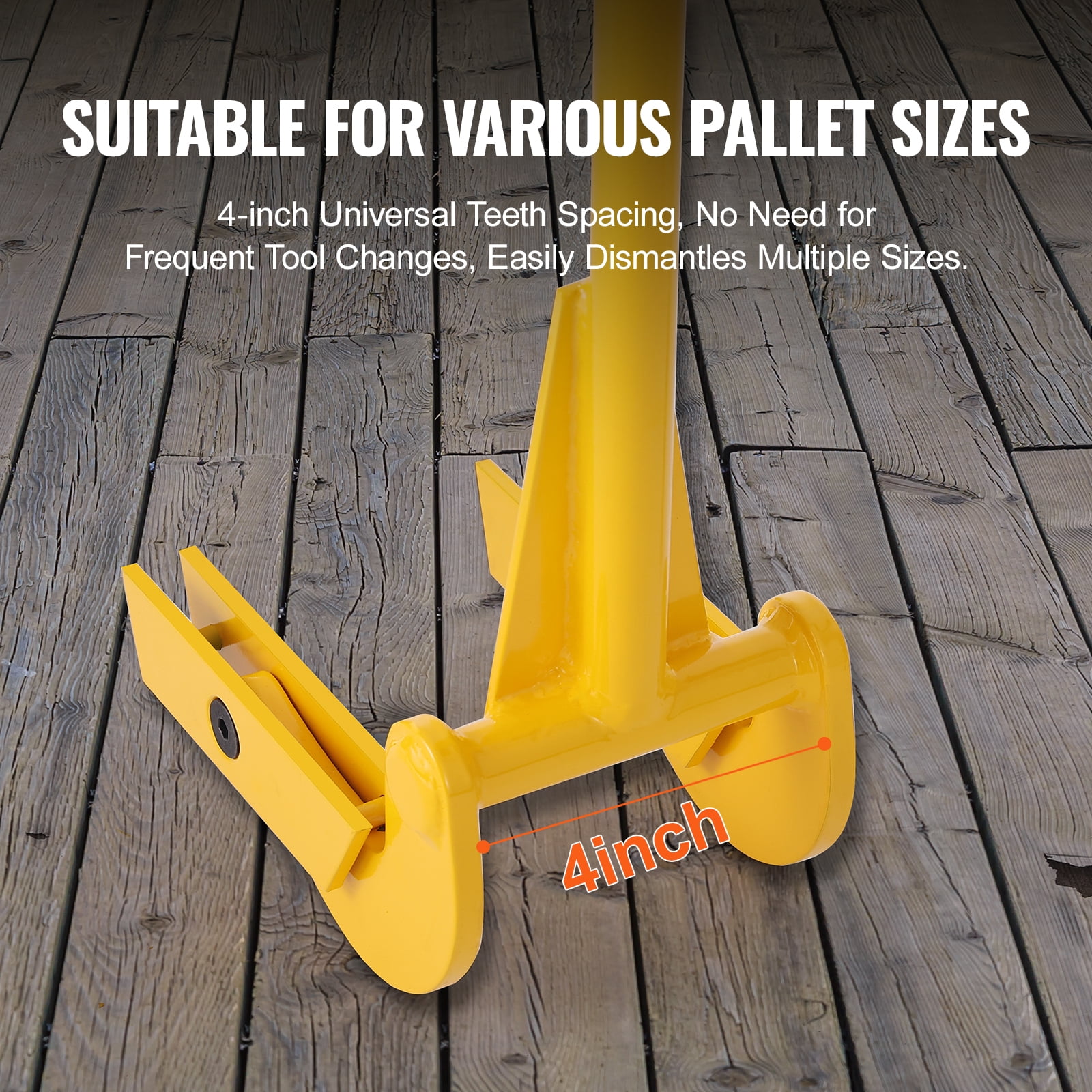 KFFKFF Pallet Destroyer, 41-Inch Grip, 2000 lbs Load Limit, Q235 Carbon Metal, Robust Deck Demolisher, Wood Pallet Instrument Breaker Pry Bar Extractor for Effective and Easy Plank Extraction