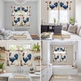 thumbnail image 6 of Blue Vintage Rooster Kitchen Curtains Sets for Windows 24 Inch Length, Pastoral Elegant Animals Watercolor Rod Pocket Window Treatments Tier Curtains and Valances Set for Bedroom/Bathroom, 6 of 8