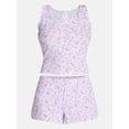 thumbnail image 5 of No Boundaries Cloud Core Sleepwear Tank Top and Shorts Sleep Set, 2-Piece, Women's XXS-3X, 5 of 5