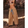 thumbnail image 4 of Lentta Women's Striped Wide Leg Pants Casual Drawstring Lounge Trousers with Pockets, 4 of 7