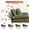 thumbnail image 3 of Rophefx Oversized Chaise Lounge with Adjustable Backrest,109.6" Cloud Sofa Bed with Deep Seat for Living Room,Green, 3 of 6