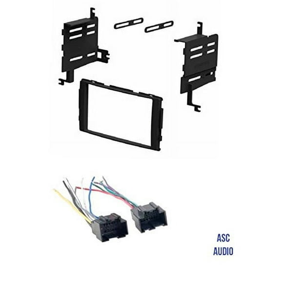 ASC Audio Car Stereo Radio Install Dash Kit and Wire Harness for installing an Aftermarket Double Din Radio for 2007 - 2008 Hyundai Santa Fe without Factory Navigation
