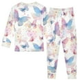 thumbnail image 2 of Dailycode Cotton Pajama Set Snug Fit Long Sleeve Top and Pants for 18M-8Y Beautiful Dreamy Butterflies, 2 of 7