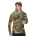 thumbnail image 2 of WTOBBY Men's Long Sleeve Camouflage Hoodie with SPF/UV Protection, Sun Protective Shirt for Daily Use, Quick-Dry and Breathable Design for Comfort ,Brown S, 2 of 4