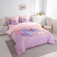 thumbnail image 3 of Homewish Gradient Colorful Butterfly 7-Piece Twin Bedding Sets,Flying Animal Bedding Comforter Set,Pink Loves Pattern Sheet Sets For Girls Kids,Super Cozy Room Decor Reversible, 3 of 8