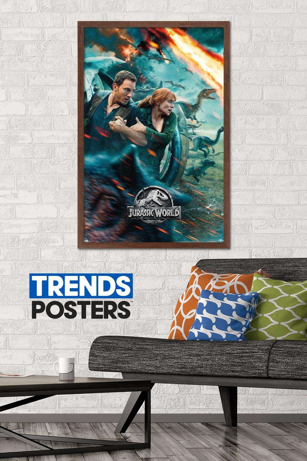 Jurassic World: Fallen Kingdom - One Sheet Wall Poster, 22.375" x 34", Framed