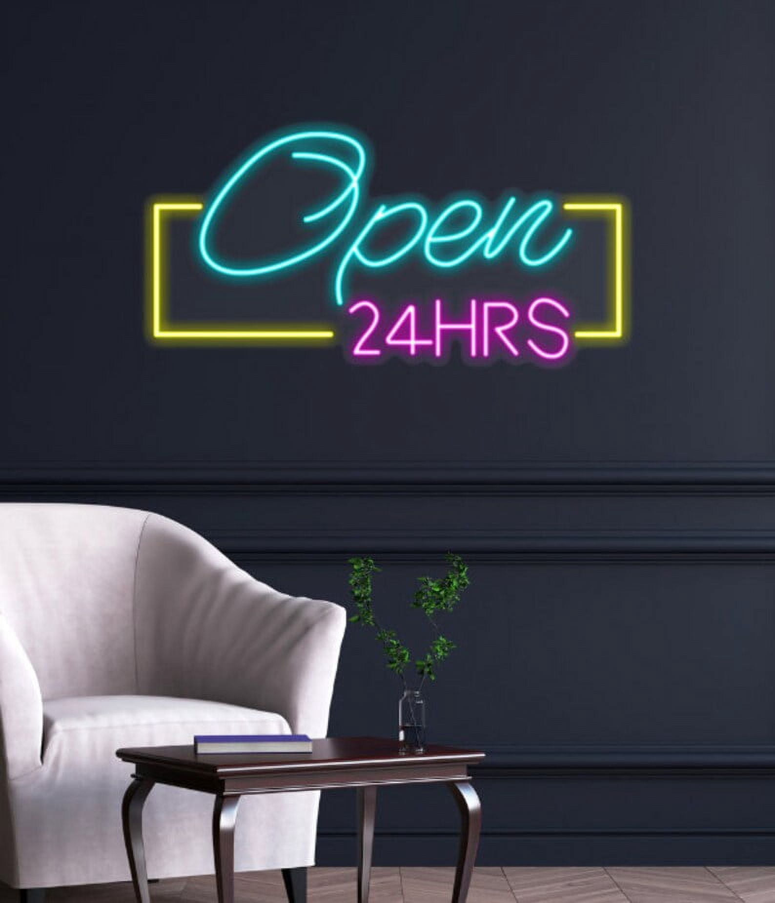Handmadetneonsign Open 24h Led Sign, Vertical Open Led Sign, Wall Decor, Bar Neon Sig, Custom Neon Sign, Vertical Open Led Sign, Wall Décor