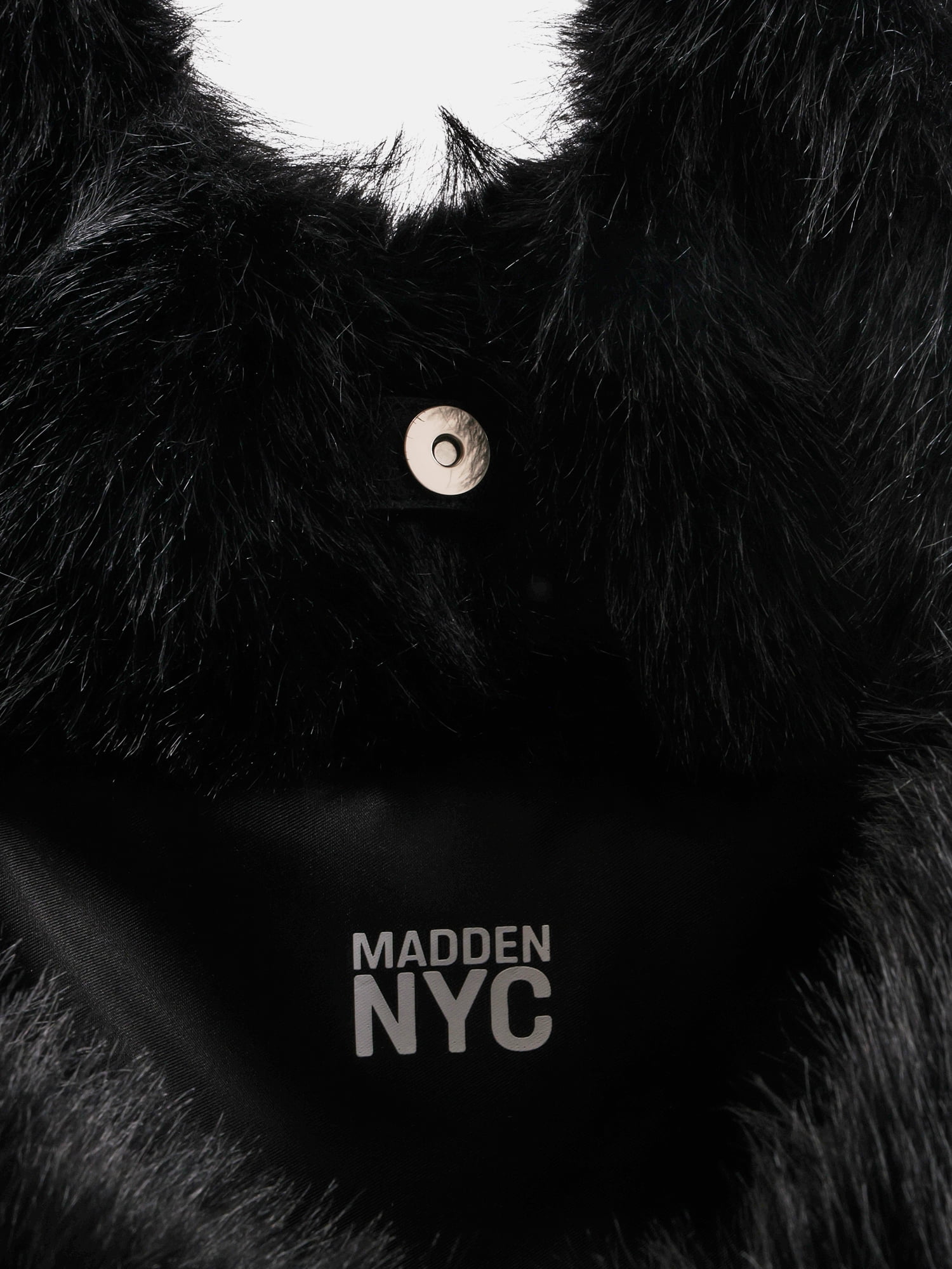 Madden NYC Women's Faux Fur Tote Bag, Black