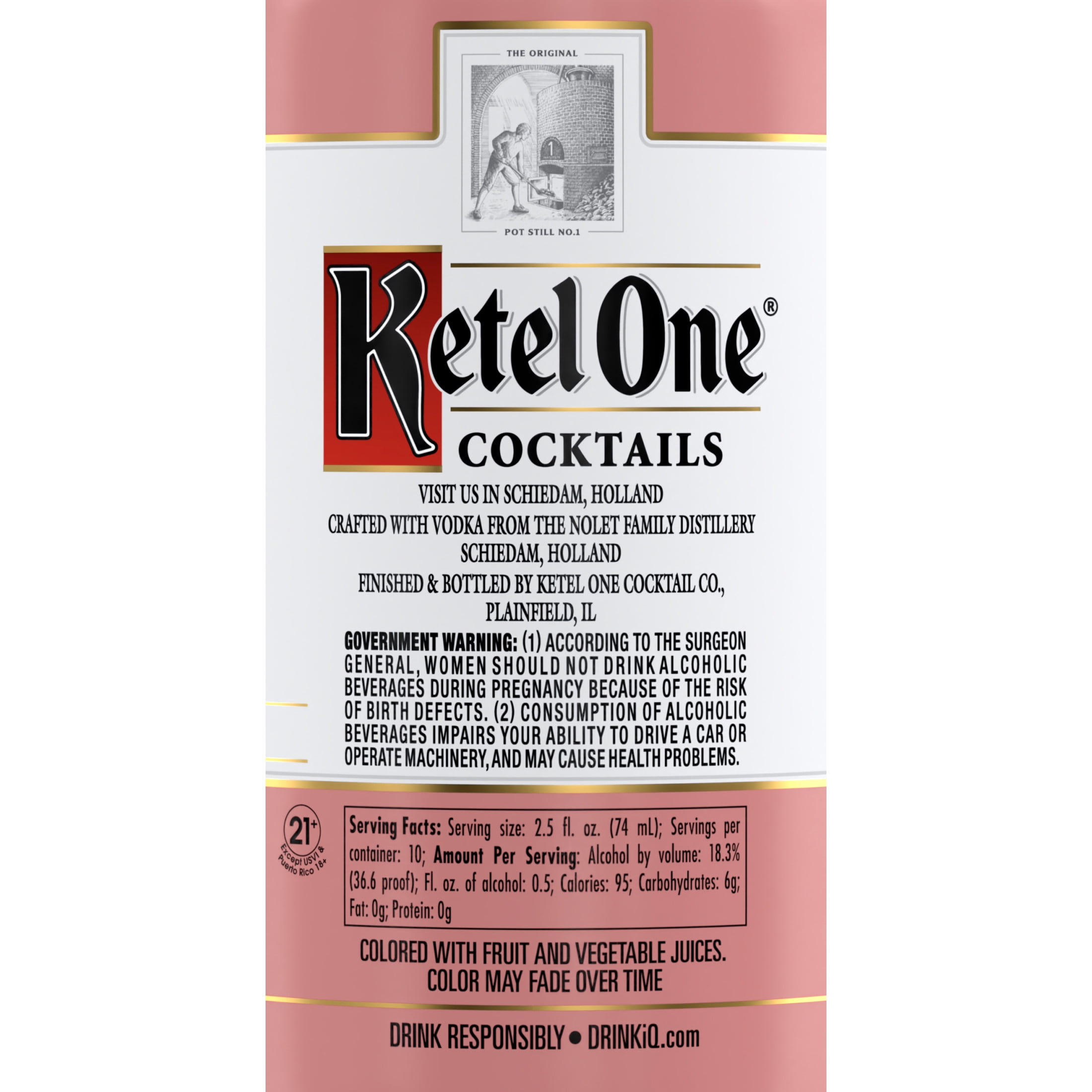 Ketel One Cosmopolitan Cocktail (Made with Ketel One Vodka), 750 mL, 18% ABV