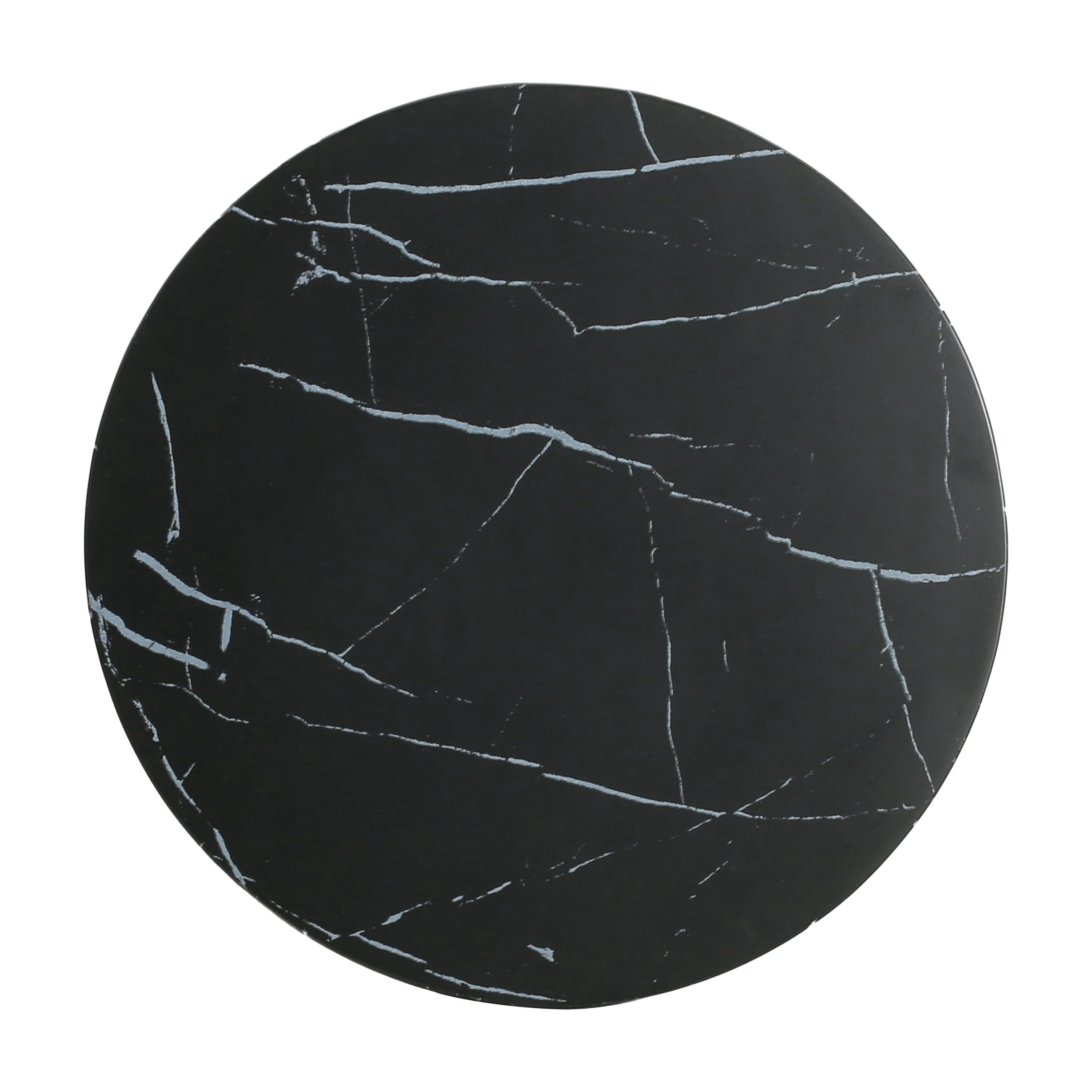 Side End Table, Outdoor Lightweight Concrete Table for Patio Balcony Garden, Black Marble