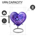 thumbnail image 2 of Yatskia Purple Daisy Urn for Ashes for Women, Decorative Urns for Human Ash, Cremation Burial Urns for Human Ashes Adult Man, (Heart 8 Inch and 3 Inch), 2 of 8