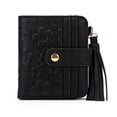 thumbnail image 4 of Montana West Small Wallet for Women Floral Embossed RFID Bifold Mini Card Holder with Tassel, Black, 4 of 7