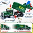 thumbnail image 3 of JoyStone Kids Garbage Truck Toy, Friction Powered Recycling Truck with Lights & Sounds, Lift & Rotating Trash Bin Function, 3 Trash Bins, Interactive Toy for 3-8 Years Old, 3 of 10