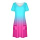 thumbnail image 4 of Vestido Corto de Verano Moda Gradiente Corto de Manga en V Cuello Vestido Casual, Poliéster Ligero de Verano, Lavado de Manos, 4 of 8