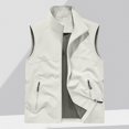thumbnail image 2 of Awwp Men's Lightweight Vest Sleeveless Outdoor Work Jacket for Travel Hiking Running Multi-Pocket Utility Vest White Size: 6Xl, 2 of 7