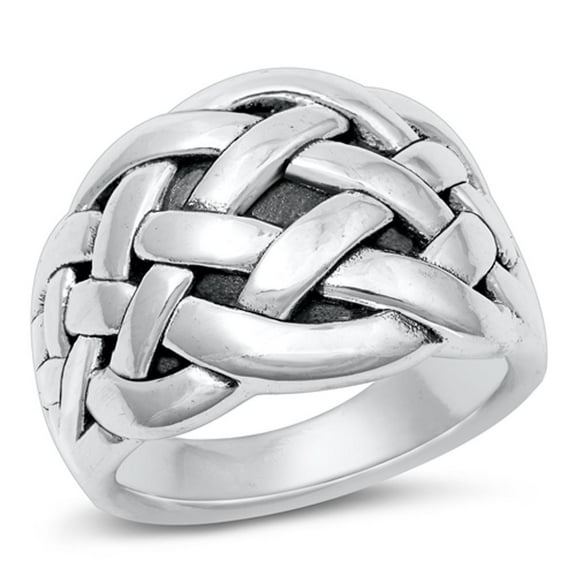 Wholesale Electroform Knot Ring .925 Fancy Sterling Silver Band Jewelry Female Male Unisex Size 8