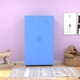 thumbnail image 3 of Metal Storage Cabinet with 3 Grid Hanging Rod, 3 Storage Spaces, Single Door and Metal Locker, 50.78 inch High Storage Cabinet, 3 of 8
